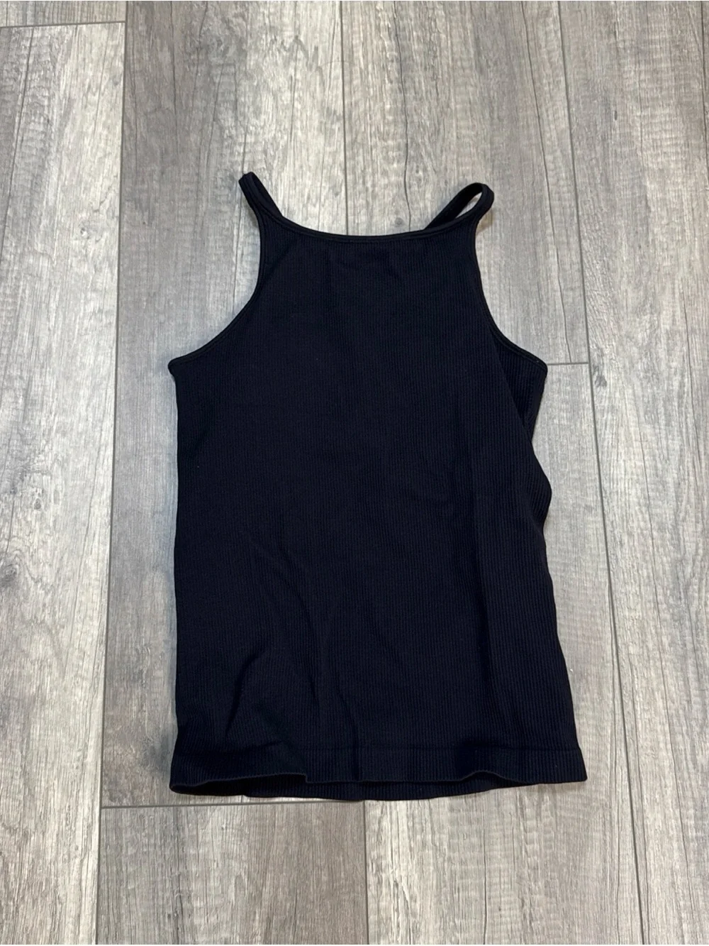 LSKD Black Ribbed High-Neck Tank Top - Picture 1 of 5